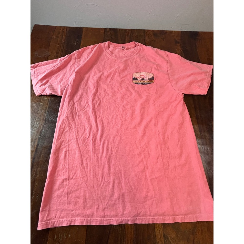 Blue 84 Winter Park Colorado Graphic T-Shirt Coral Pink Mens Medium Cotton